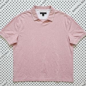 MEN'S - Banana Republic Luxe Touch Pink V-Neck Polo